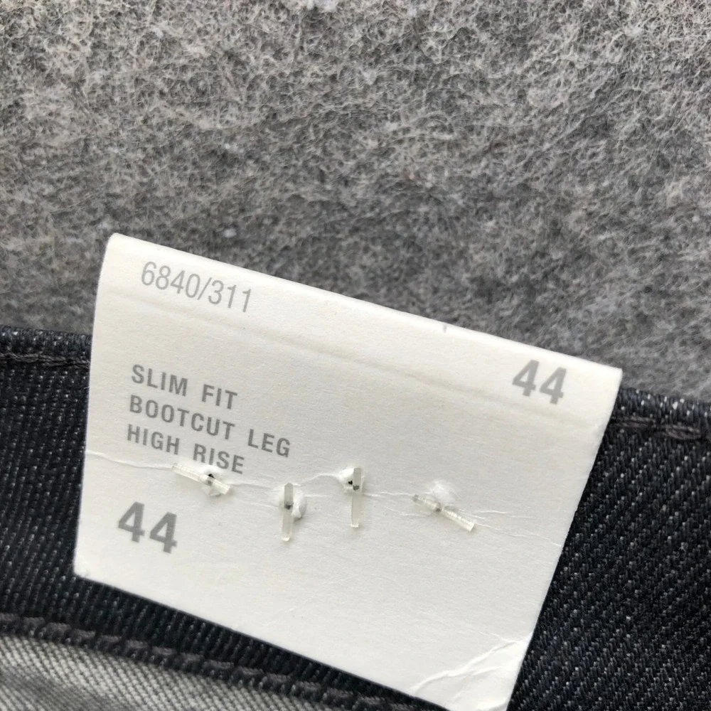 NWT Zara ZW Bootcut Cropped Jeans Womens 12 Gray Slim Fit High Rise Denim Pants